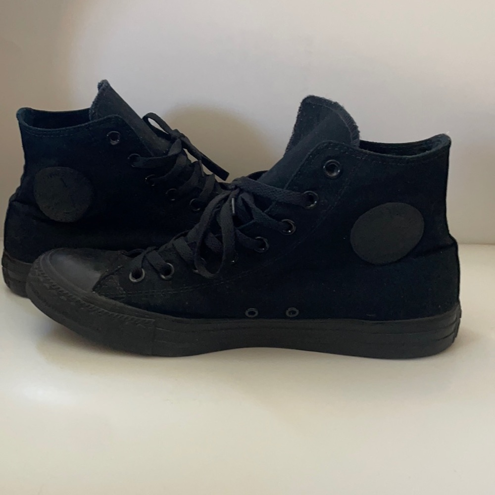 All black high top converse